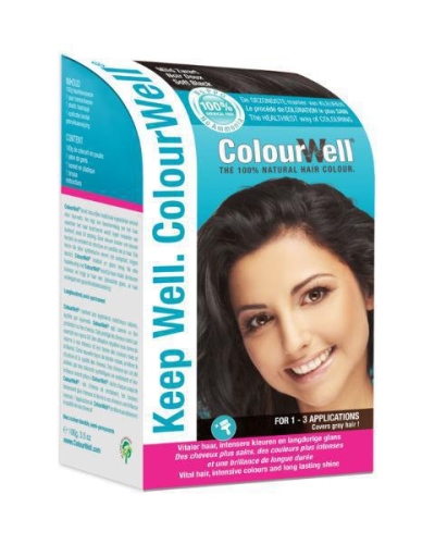 Foto van Colourwell 100% natuurlijke haarkleuring mild zwart 100g via drogist