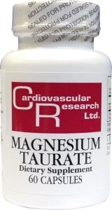 Foto van Cardiovascular research magnesium tauraat 60cap via drogist
