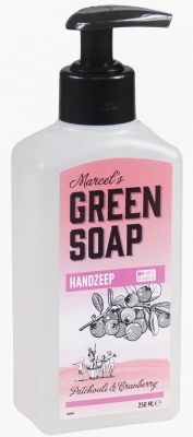 Foto van Marcels green soap handzeep patchouli & cranberry 250ml via drogist