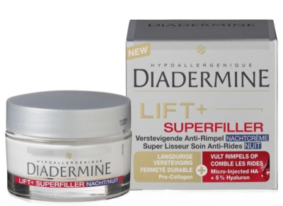 Foto van Diadermine nachtcreme lift + superfiller 50ml via drogist