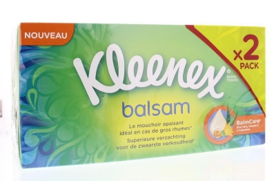Foto van Kleenex balsam tissue box duo 2 x 80 stuks 2x80st via drogist