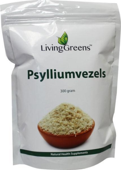 Foto van Livinggreens psylliumvezels 300g via drogist