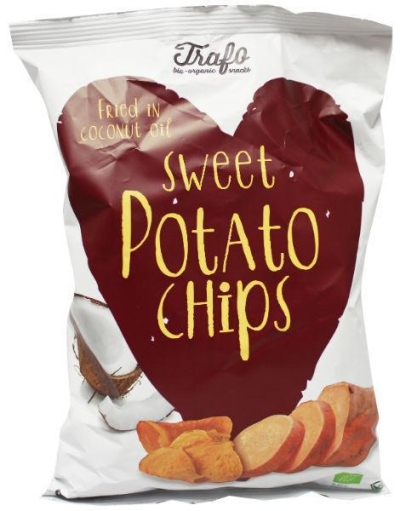 Foto van Trafo chips zoete aardappel 80g via drogist
