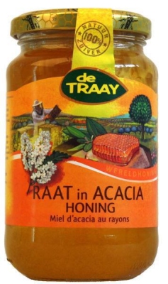 Foto van Traay acacia honing raat 450g via drogist