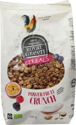 Foto van Royal green cereals power fruit crunch 375g via drogist