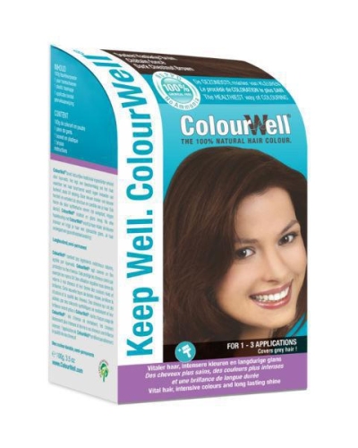 Foto van Colourwell 100% natuurlijke haarkleur donker kastanje bruin 100g via drogist