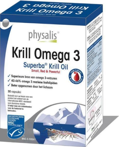 Foto van Physalis krill omega 3 30ca via drogist