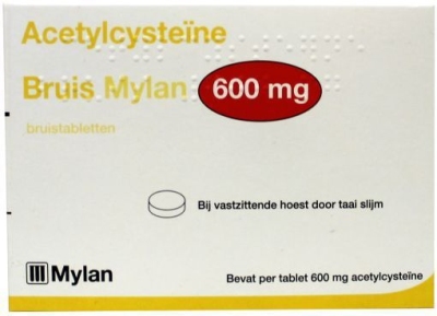 Foto van Mylan acetylcysteine 600 mg bruis 30tab via drogist