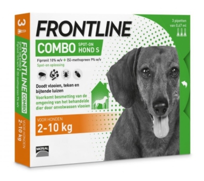 Foto van Frontline combo hond s 2-10 kg bestrijding vlo en teek 3st via drogist