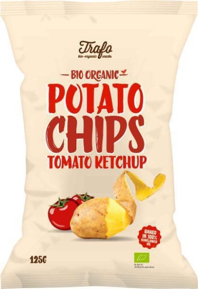 Foto van Trafo chips tomaten ketchup 125g via drogist