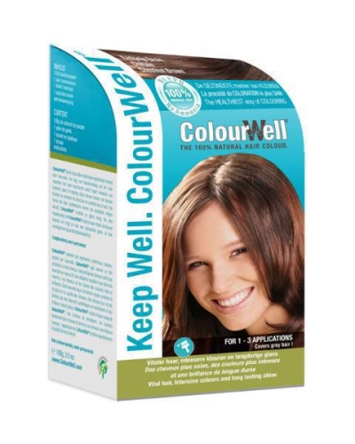 Foto van Colourwell 100% natuurlijke haarkleuring kastanje bruin 100g via drogist