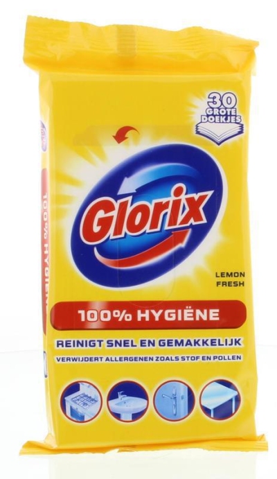 Foto van Glorix hygienische doekjes lemon 30 stuks via drogist