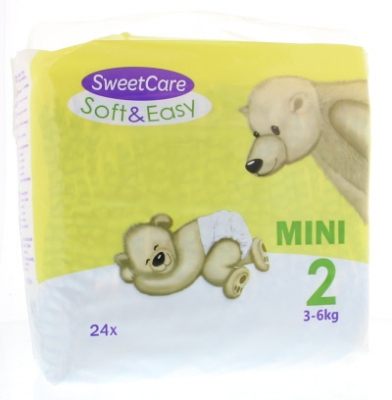 Foto van Sweetcare luiers soft & easy mini nr 2 3-6kg 24st via drogist