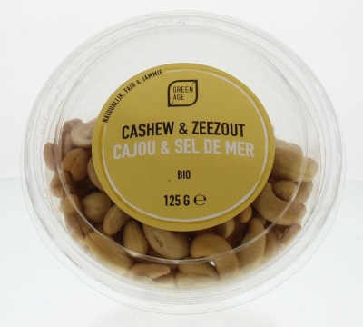 Foto van Greenage cashewnoten met zeezout 125g via drogist