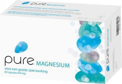 Foto van Pure magnesium 450 mg 60ca via drogist