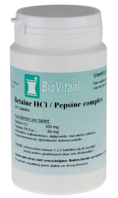 Biovitaal betaine hcl/pepsin * 200tb  drogist