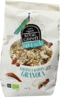 Royal green cereals coconut raisin granola 425g  drogist