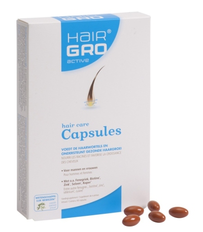 Foto van Hairgro voedingssupplementen active haargroei 60cap via drogist