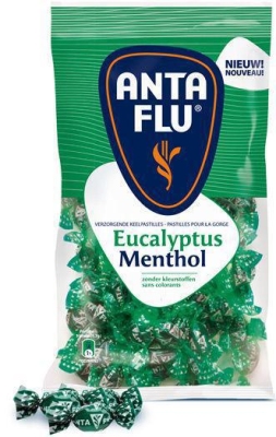 Foto van Anta flu pastilles menthol eucalyptus 18 x 175g via drogist