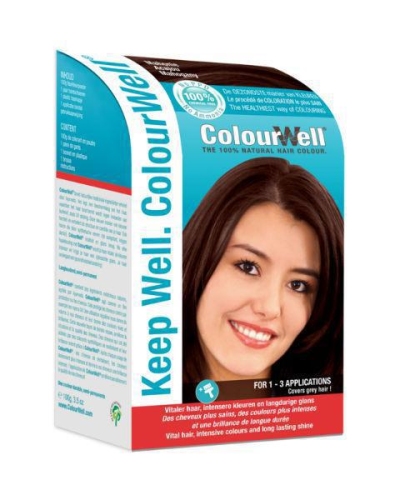 Foto van Colourwell 100% natuurlijke haarkleur mahonie 100g via drogist