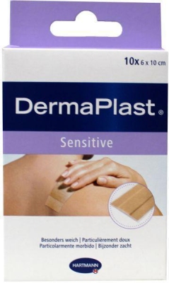 Foto van Dermaplast sensitive wondpleister 10 x 6 cm 1mx6cm via drogist