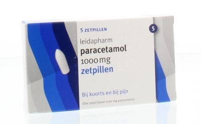 Foto van Leidapharm paracetamol zetpil 1000mg 5st via drogist