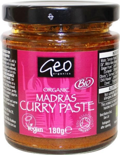 Foto van Geo organics curry paste madras 180g via drogist