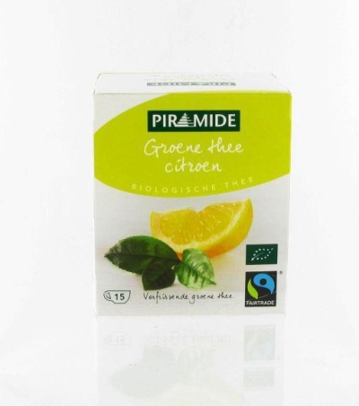 Foto van Piramide groene thee citroen 15sach via drogist