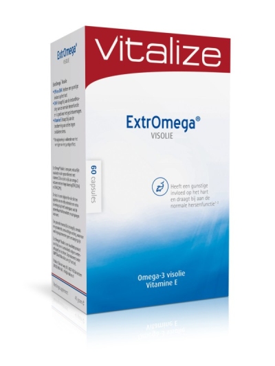 Foto van Vitalize products extromega omega 3 60cap via drogist