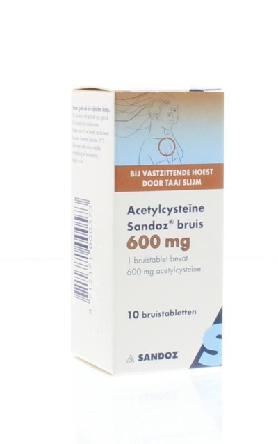 Foto van Sandoz acetylcysteine 600 mg 10brt via drogist