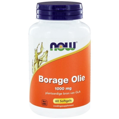 Foto van Now borage oil 1000mg 60sft via drogist