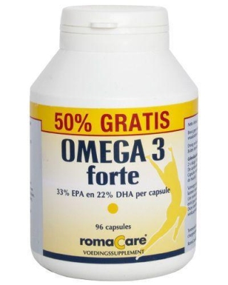 Foto van Romacare omega 3 forte 33epa 22dha 64+32c via drogist