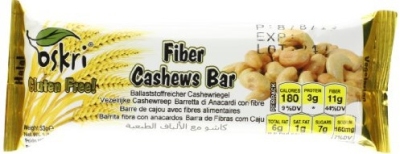 Foto van Oskri reep vezel cashew cranberry 20 x 20 x 53gr via drogist