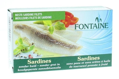 Foto van Fontaine sardines zonder huid en graat 120g via drogist