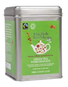 Foto van English tea shop green tea pomegranate 100g via drogist