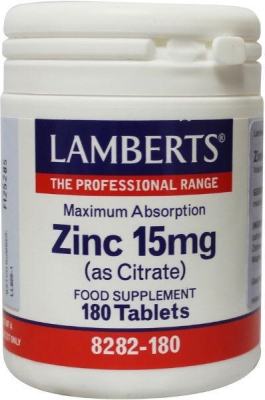 Foto van Lamberts zink (zinc) citraat 15 mg 180tab via drogist