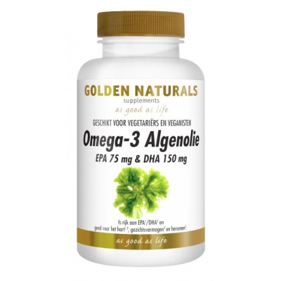 Foto van Golden naturals omega 3 algenolie capsules 60cap via drogist