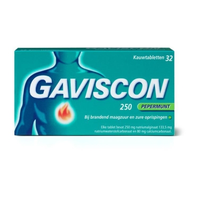 Gaviscon pepermunt 250 32tab  drogist