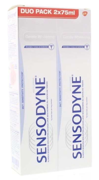 Sensodyne tandpasta gentle whitening 75 ml 2x75ml  drogist
