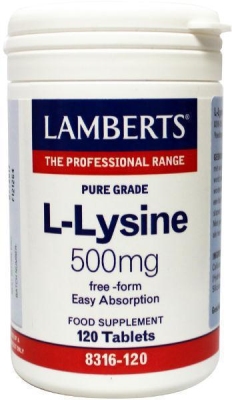 Foto van Lamberts l-lysine 500 mg 120tb via drogist