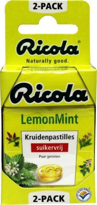 Foto van Ricola lemon mint suikervrij 2x50g via drogist
