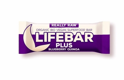 Foto van Lifefood lifebar plus blueberry quinoa bio 47g via drogist