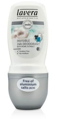 Foto van Lavera deodorant roll-on invisible met pearl extract 50ml via drogist