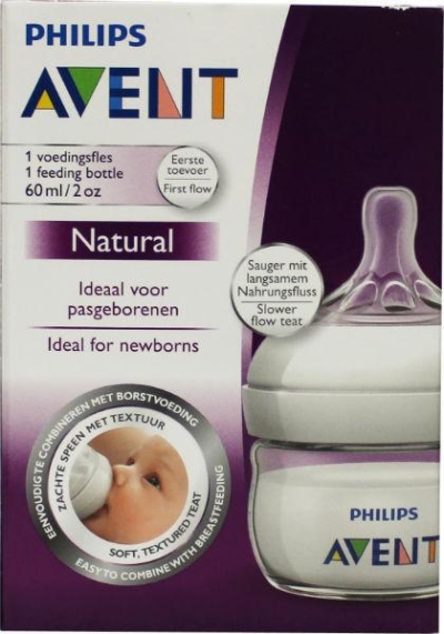 Foto van Avent fles new born natural range 60ml via drogist