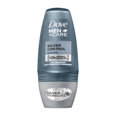 Foto van Dove deodorant roll on men silver control 50ml via drogist