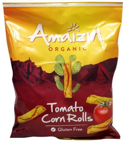 Foto van Amaizin corn rolls bio tomaat 100g via drogist