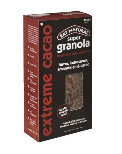 Foto van Eat natural granola extreem cacao 425g via drogist