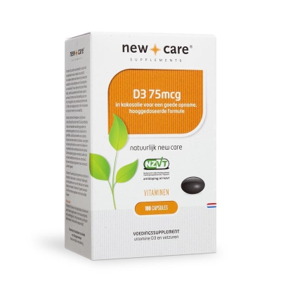 Foto van New care vitamine d3 75 mcg 100 capsule via drogist