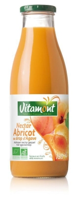 Foto van Vitamont abrikozen nectar met agavesiroop bio 750ml via drogist