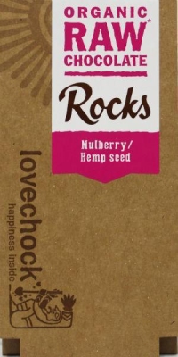 Foto van Lovechock rock mulberry hempseed bio 80g via drogist